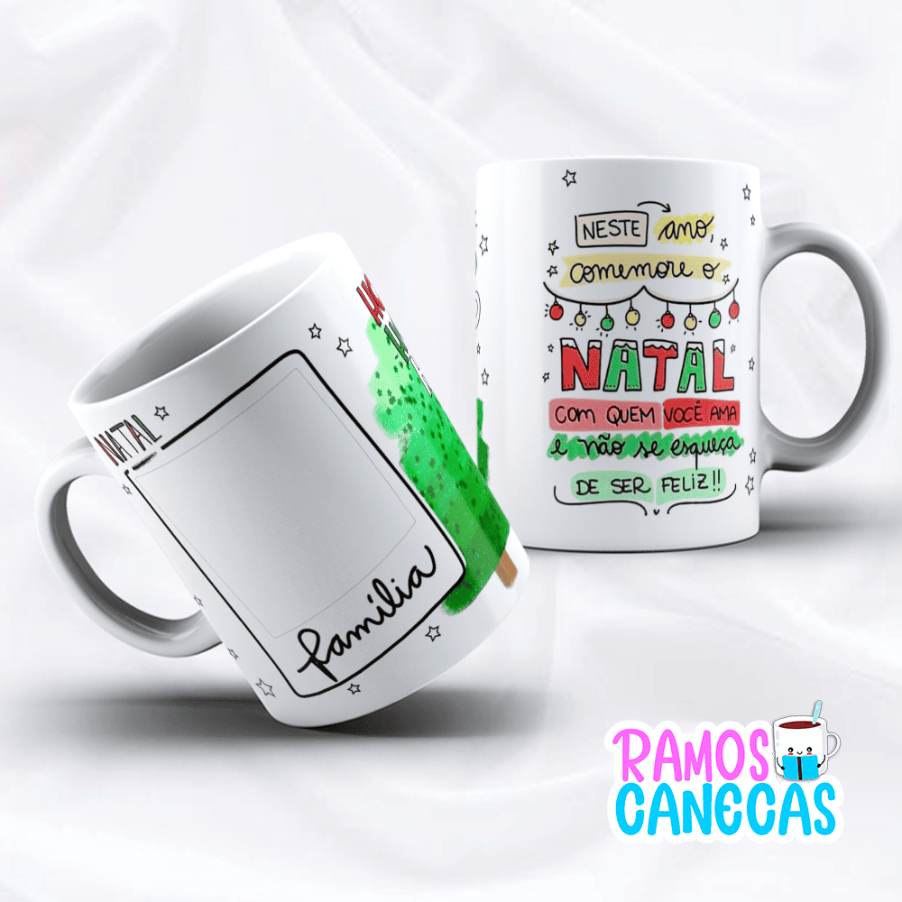 Caneca Família Natal com Foto